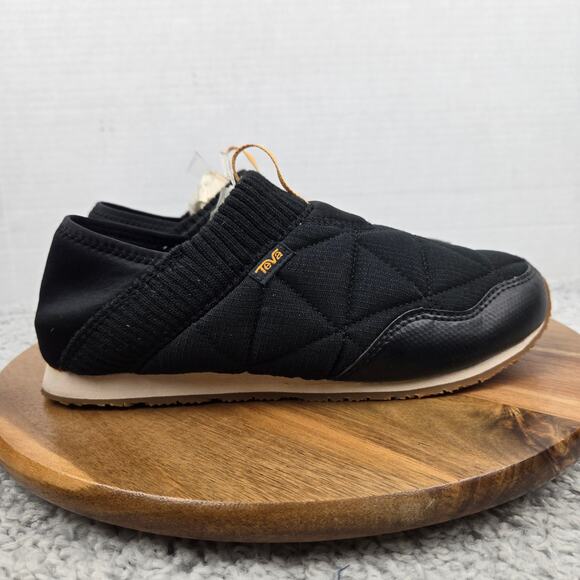 Teva Womens 9 ReEmber Black Gum Quilted Slip On Casual Comfort Moc Clog Slipper - Picture 3 of 12